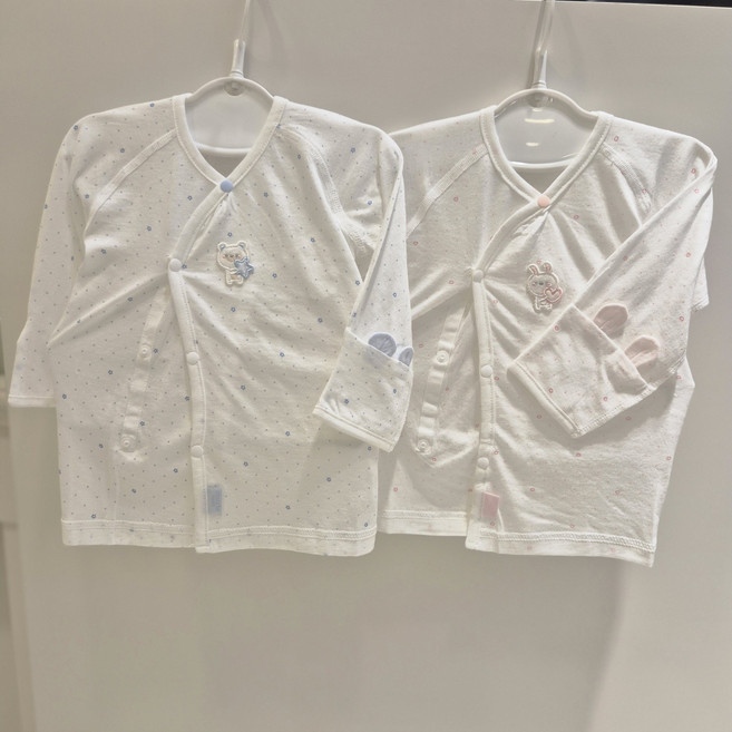 압소바 (모자별도 구매) 연약한 맨살에 바로 입히는 신생아용 배냇저고리 신생아 외출 실내복 내의