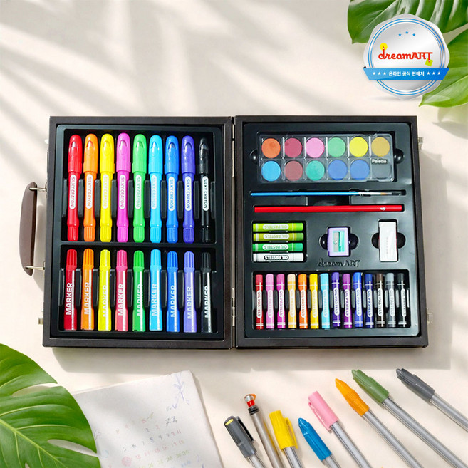 드림아트 미술용품 세트 66W 우드케이스