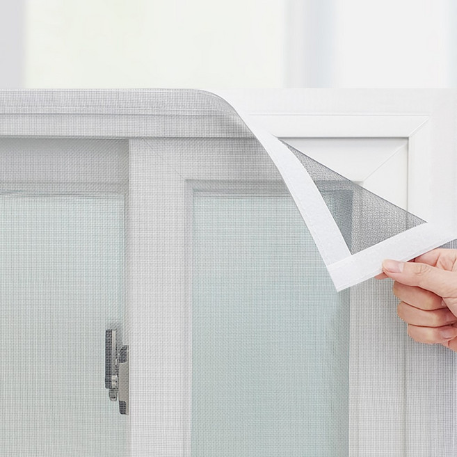 벨크로 방충망 화이바글라스 (일반/회색), 흰색 벨크로, 1개