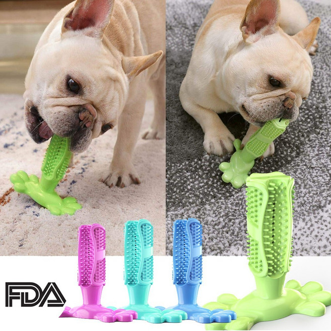 써티이얼즈 강아지 셀프칫솔 애견 양치 치석제거 장난감 구강관리 칫솔, 민트, M, 1개