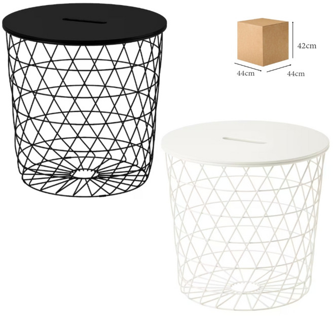 이케아 수납형 사이드테이블 침대협탁 42x44 크비스트브로, 화이트