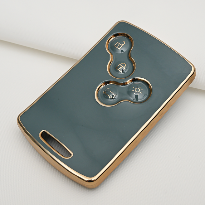 르노삼성 SM3 SM5 SM7 QM3 QM5 호환 스마트 차 키케이스 키홀더 TPU 키커버 리모컨, TA60(4버튼), 그레이