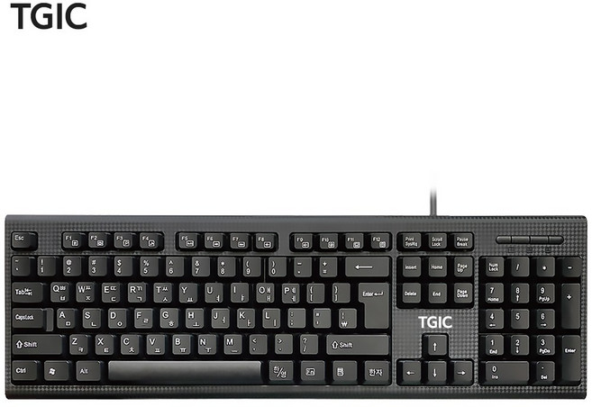 TGIC TGC-K1500V 유선 저소음 USB 키보드, 블랙, K1500V, 제조사축