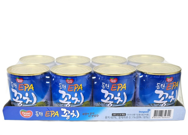 동원 꽁치 통조림, 280g, 8개