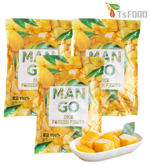 [보라티알] TS FOOD 냉동 망고 다이스 1kg x 3개
