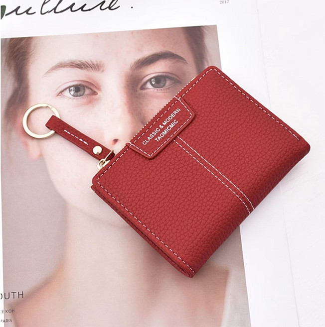 시크벤 오링 여성 반지갑 지퍼 똑딱이형 동전 카드 수납 고급 PU가죽 명품 지갑