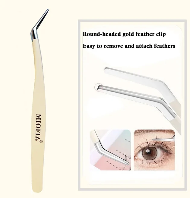 MIOFIA 속눈썹 연장 핀셋 메이크업 스테인리스 스틸 속눈썹 3D 다기능 핀셋 휴대용 핀셋 메이크업 도구, 01 JJMNZ-0601