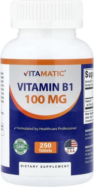 비타매틱 비타민B1 100mg 250정, 6개 - 쿠팡