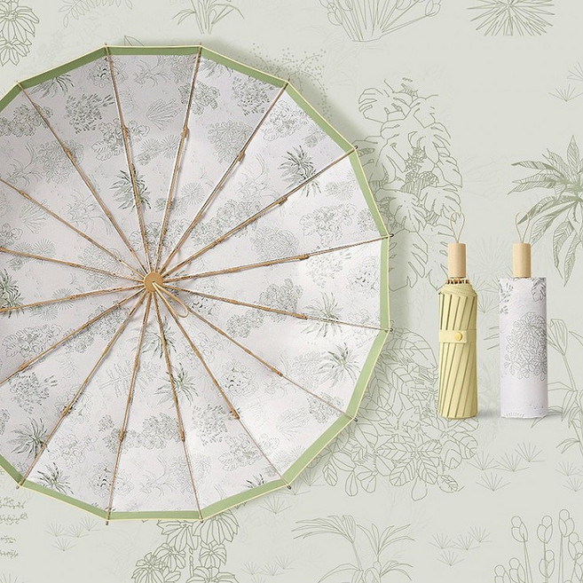 [CU] 명품 프렌치 밀크 3단 양우산 16K UV 자외선차단 여성 명화 양산 수동 우산 고급 VIP 답례품 판촉물