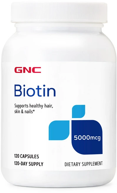 GNC 비오틴 5000mcg 글루텐 프리 무설탕 캡슐, 120정, 1개 - 쿠팡