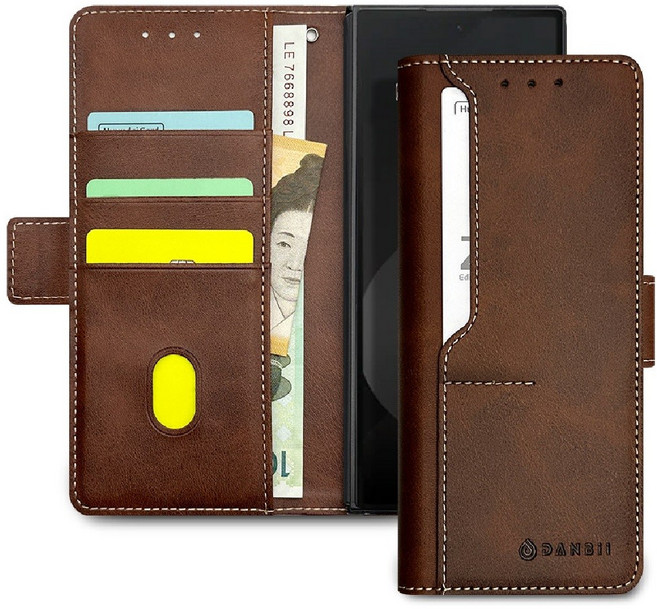 단비스토어 갤럭시 Z 폴드 아라포켓 지갑형 가죽 다이어리 케이스