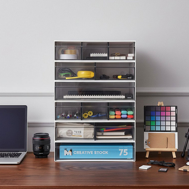 사무실 책상 정리함 수납함 데스크 오거나이저, 3단