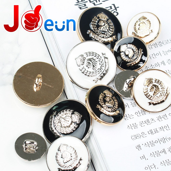 도금 단추 럭셔리 양복 정장 포세이돈 단추, 1세트, D.포세이돈 골드블랙-25mm(2개)