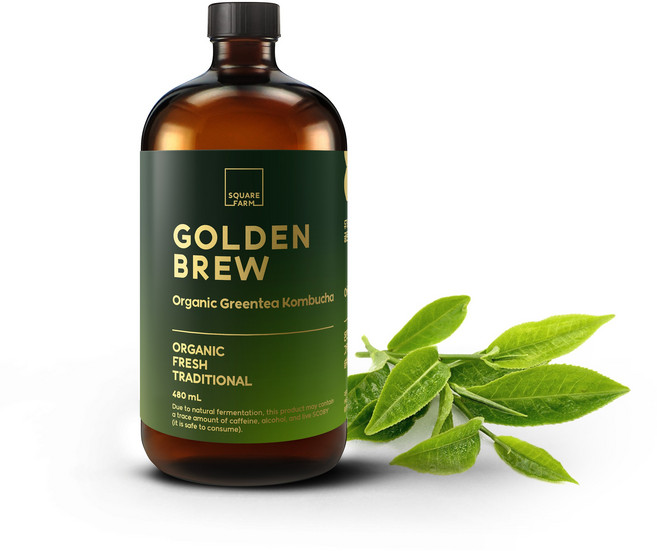 골든브루 유기농 그린티 콤부차 오리지널, 1개, 480ml