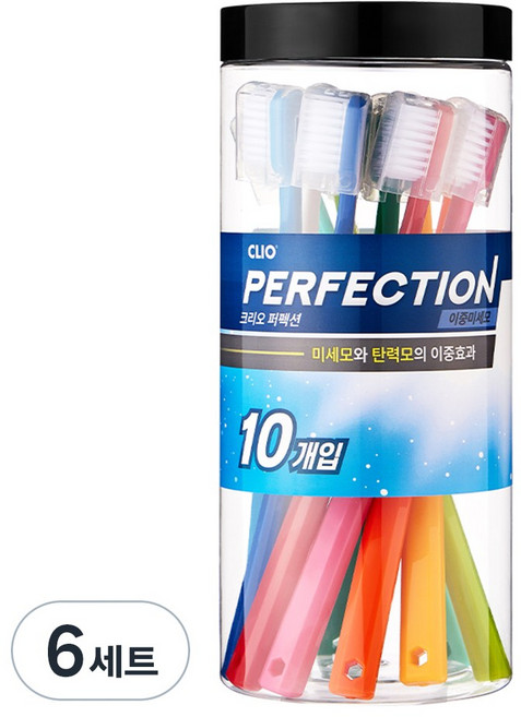 크리오 퍼펙션 이중미세모 칫솔, 10개입, 6세트