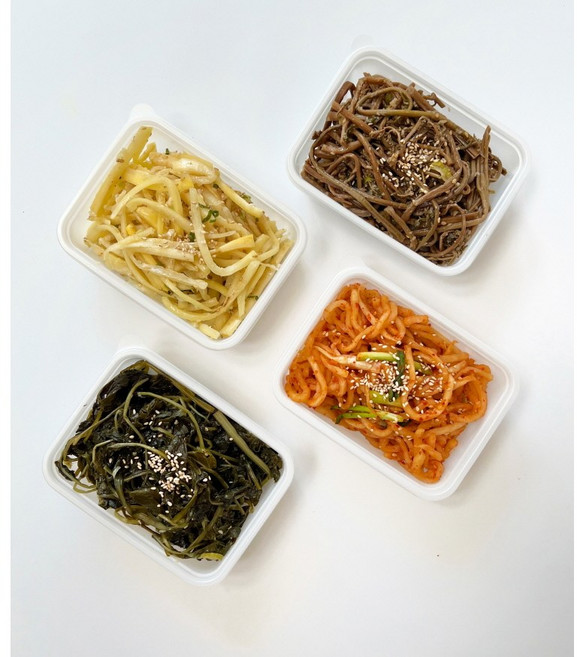 정래윤의오늘반찬 체중조절 식단관리 혈당조절 다이어트 건강식 4색나물반찬 3종 A세트 도라지나물+고사리나물+건취나물+무생채무침, 3개, 610g