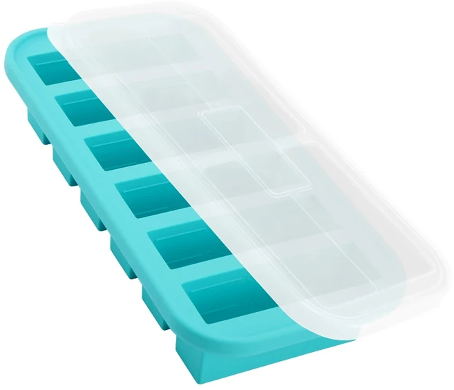 뚜껑이 있는 실리콘 냉동 틀 식품 용기 얼음 큐브 보관 상자 국물 음료 허브 주스용 분리형 주방용품, 04 Six grid