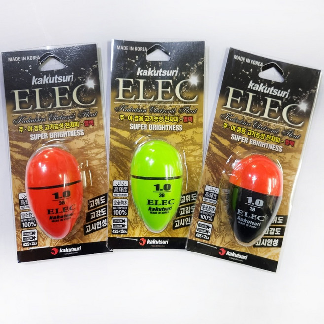 카쿠쯔리 ELEC 전자찌 전자구멍찌 주야겸용 어신찌, 레드, 1개