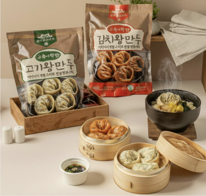 전주한옥 만두 속이 꽉찬 수제 국내산 (고기1+김치1), 1개, 2.1kg