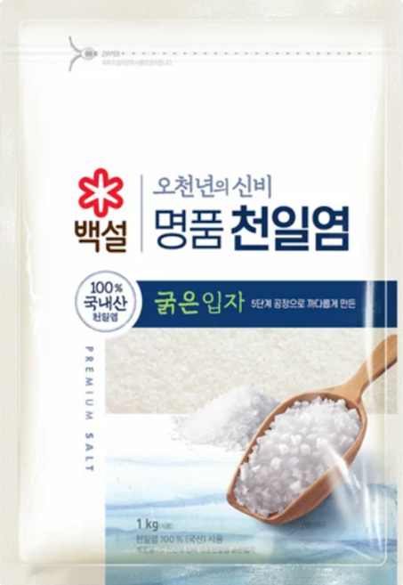 백설 오천년의 신비 명품천일염 굵은입자, 1kg, 6개
