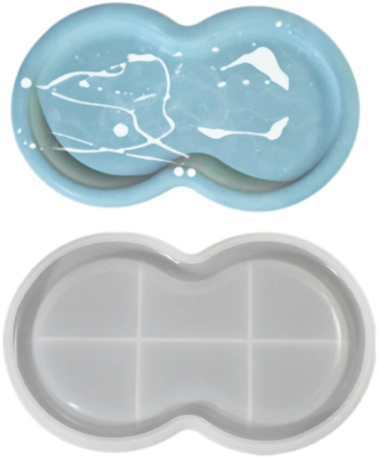 DIY 트레이스터 몰드 에폭폭시 수지 몰드 플레이트컵 매트 수지 홀더 그룹 몰딩 공예품상더 그룹, 두 회사