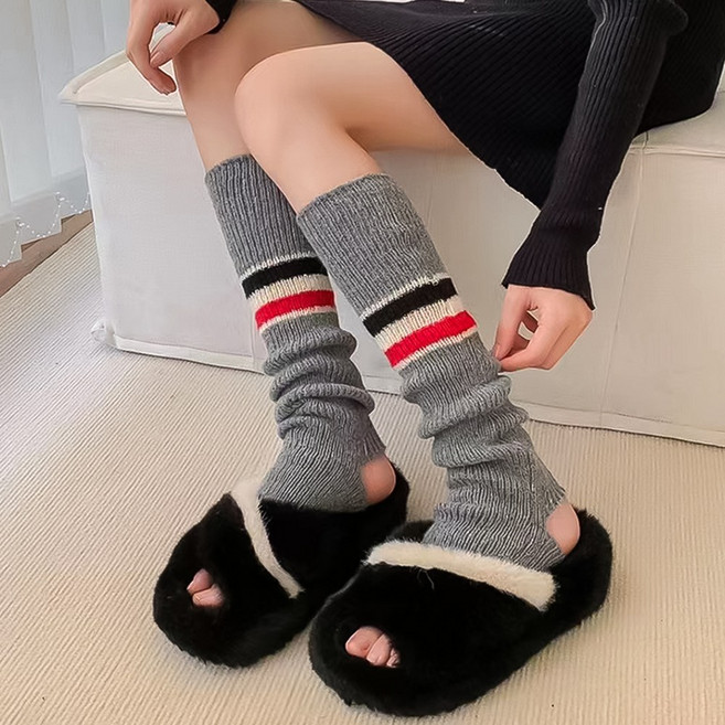 루즈핏 THJ 니트 레그워머 고리형 발토시 겨울워머 골프 요가 발레 필라테스