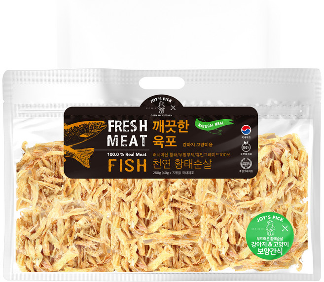 오래오래프로젝트 강아지 수제 황태 육포 보양 간식 280g, 1개