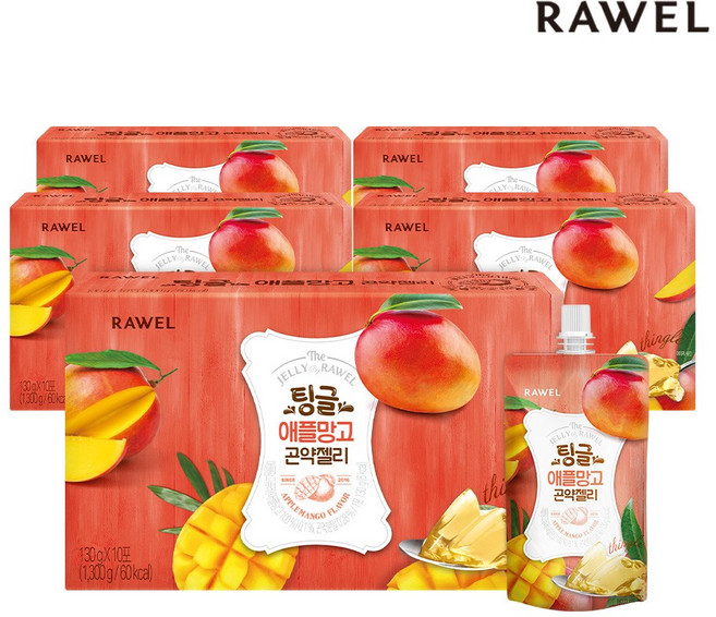 로엘 팅글 애플망고 곤약젤리, 130g, 50개