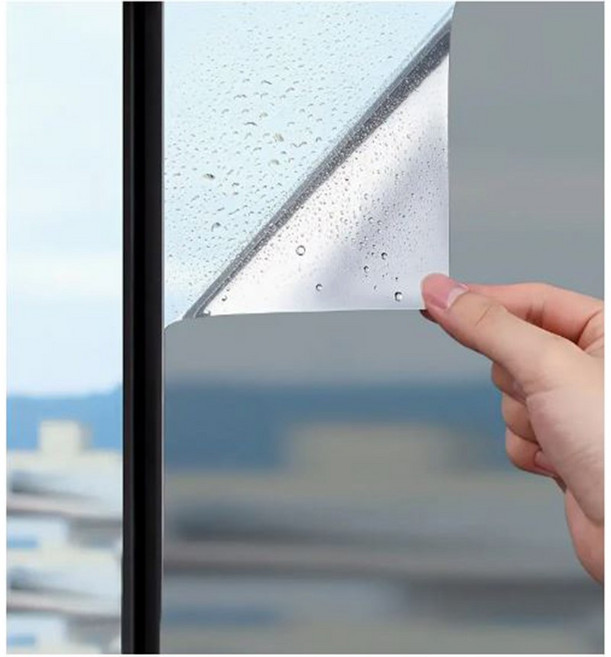 홈웰 무점착 창문용 원웨이 열차단 빛반사 시트지, 2.실버