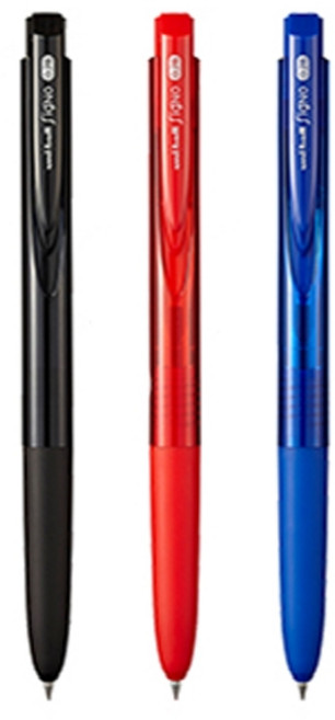 유니 중성펜 시그노 노크식 UMN-155 0.28mm 블랙(1개)+레트(1개)+블루(1개), 3개