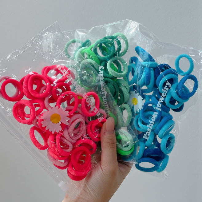 미다미 [50개 *3컬러] 대용량 짱짱한 면스판 고무줄