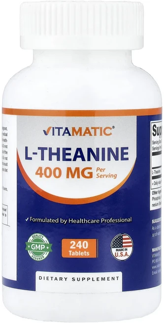 프리미엄상품 Vitamatic l-테아닌 240정(1정당 200mg) 끝내주게잘나가는상품, Vitamatic l테아닌 240정1정당 200mg, 1 - 쿠팡