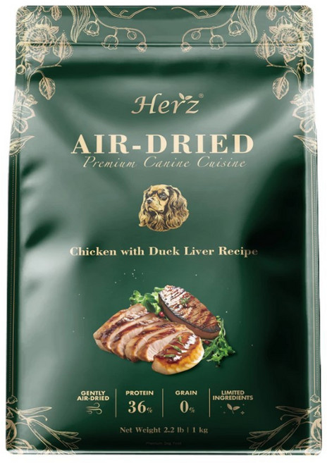 Herz 赫緻 單一純肉 低溫風乾 台灣鴨肉 美饌犬飼料, 1個, 美饌-嫩雞佐鴨肝454g+送隨手包*5