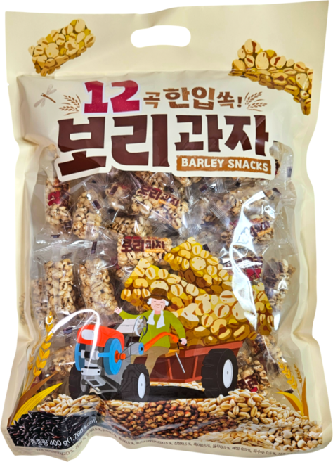 한입쏙 12곡 보리과자 400g 미니 길쭉이 개별포장 탕비실 곡물스낵 9곡보리과자, 1개