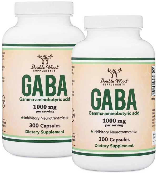 더블우드 가바 GABA 1000mg 300캡슐 2팩, 300정, 2개 - 쿠팡