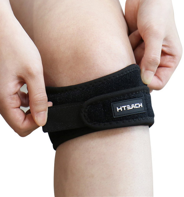 혁선생 의료용 무릎보호대 슬개골 러닝 아대 힘줄 밴드 Knee H-05, Black, 2개