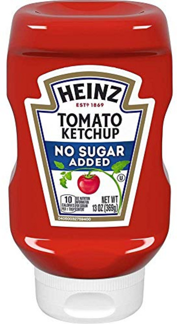 하인즈 토마토 케첩 무설탕 13온스 (2개 팩) Heinz Tomato Ketchup No Sugar Added 13 Ounces (Pack of 2), 13온스(2팩), 1개, 설탕을 첨가하지 않음
