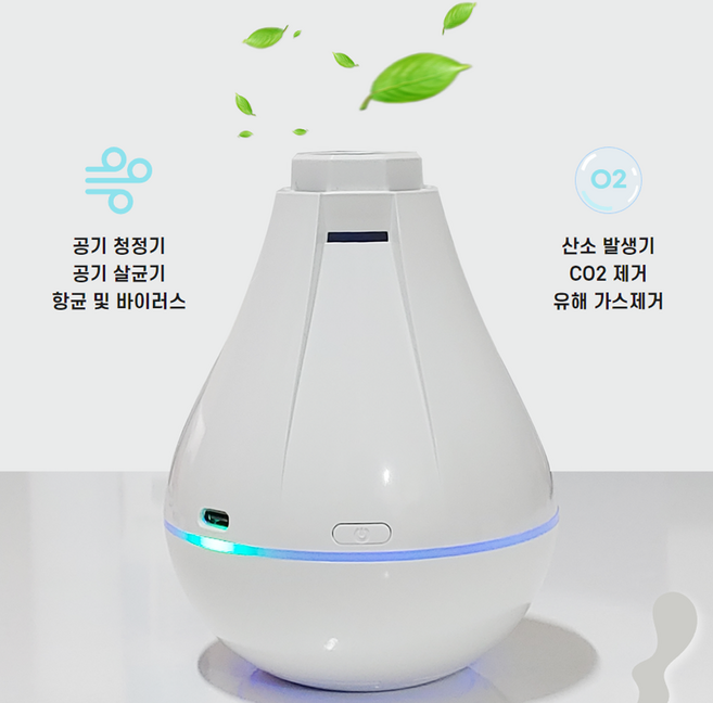 리본에어 AS-100S 공기청정기 공기살균기 산소발생기 항균 바이러스 이산화탄소 유해 가스제거 냄새제거 차량용 탈취 옷장좀벌레퇴치 수험생집중력선물, 1개