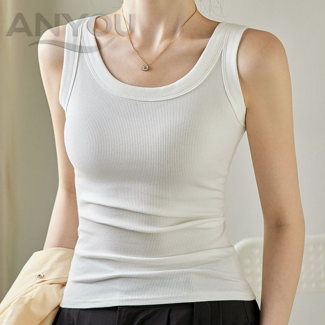 탱크톱 조끼 여성 베이스 미등 조끼 안에 여성 슬림 민소매 상의를 걸치다