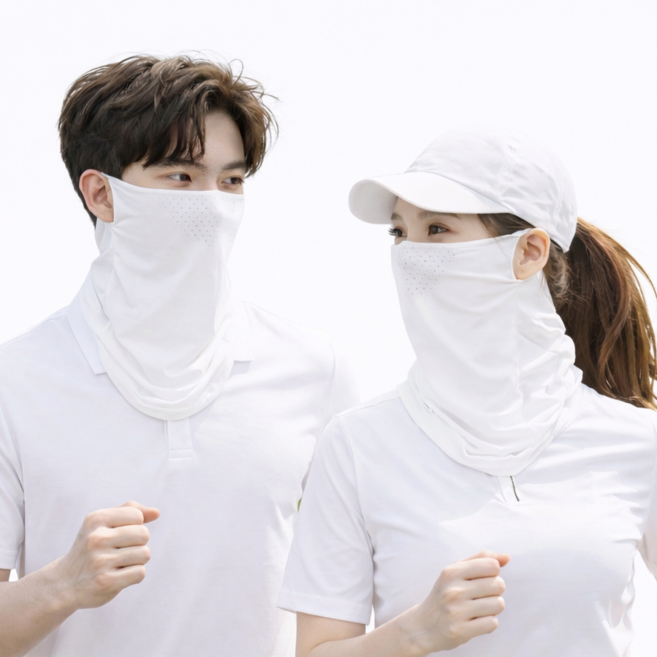 원앤미 자외선차단 얼굴가리개 마스크, 화이트, 1세트, 2개입