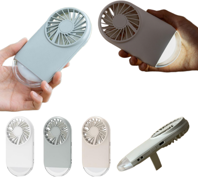 프라홈 손전등 핸디 탁상겸용 LED 캠핑 선풍기, 그린