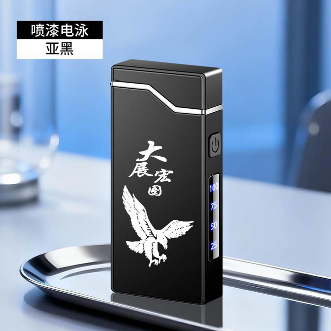 防風電弧充電打火機 個性創意電子點煙器, 1個, 刻字-大展宏圖