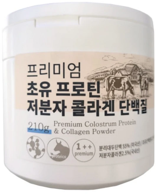 프리미엄 초유 프로틴 저분자 콜라겐 단백질 210g, 1개 - 쿠팡