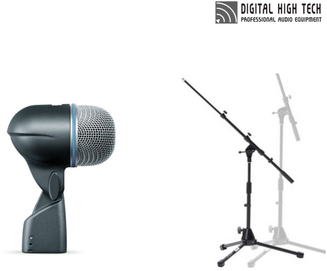 SHURE BETA52A 슈어 초지향성 킥 드럼 마이크 + 숏 스탠드 세트 + 1.5M XLR 케이블, 1개