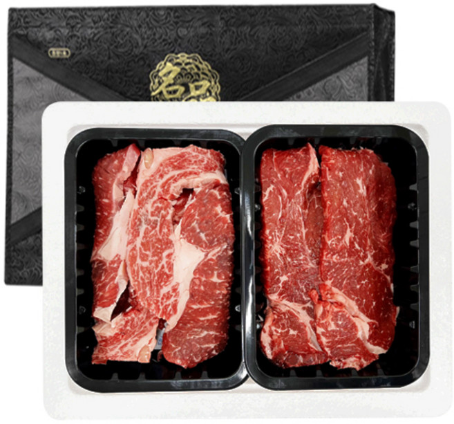 [남도명가] 실속1등급 한우 선물세트 3호 꽃등심400g+채끝400g/총800g, 1개