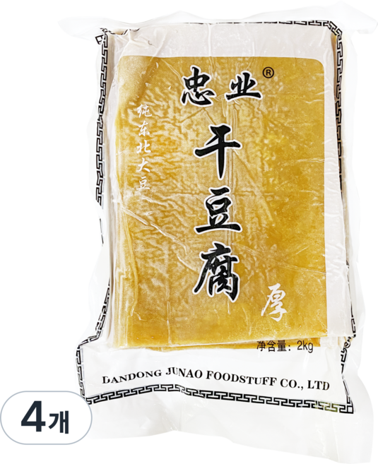 왕부정 중국식품 충업 냉동 건두부 포두부 업소용 대용량 동북 두부피, 2kg, 4개