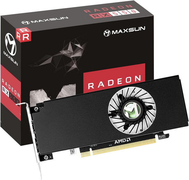 maxsun AMD Radeon RX 550 4GB 로우 프로파일 스몰 폼 팩터 비디오 그래픽 카드 게임용 PC GPU GDDR5 ITX SFF HDPC 128비트 DirectX