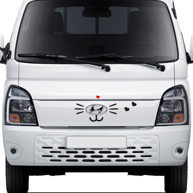 포터2 전용 강아지 데코레이션 데칼 스티커, 블랙, 1개