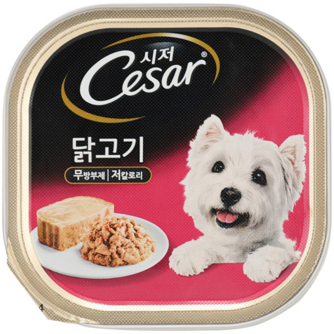 시저 애견간식 캔, 닭, 100g, 5개