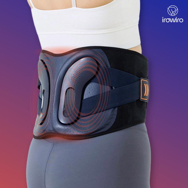 이로위로 근톡스 EMS 온열 허리 마사지기 마사지 벨트 속근육 복부 저주파 안마기, 혼합 색상